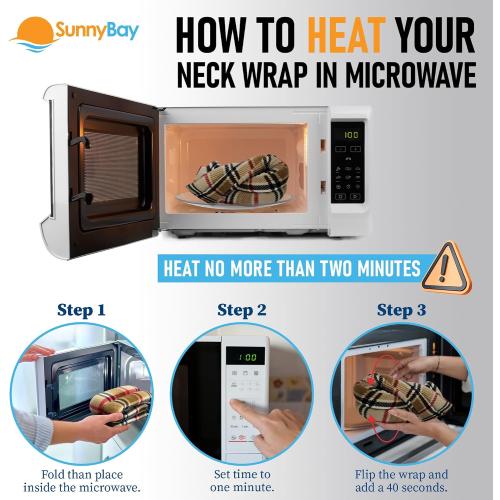 SunnyBay Microwave Heating Pad, Microwavable Heated Neck and Shoulder Wrap, Soothing Weighted Moist Heat or Ice Pack with Flaxseed and Lavender, 26x5 Inches, 2.5 lbs, Made in USA, London