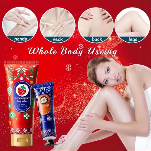 5 Pack Christmas Hand Cream & Body Lotion Gifts Set, Moisturizing Natural Scented Lotion Travel Size for Women, Holiday, Stocking Stuffers, Bridesmaid, Coworkers, Friends, Dry Cracked Hands