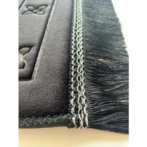 Islamika Orthopedic Prayer Rug Memory Foam Muslim Prayer mat - Padded Very Thick Prayer Rug Sajadah for Men Women for Eid Travel Ramadan, Soft and Luxury (Black) (Black)