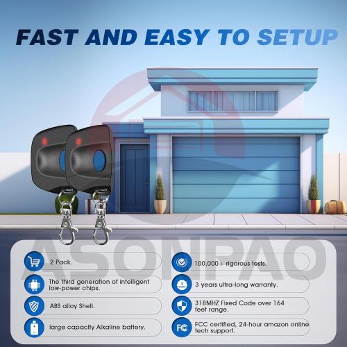 2 for 61LM 750CB LiftMaster Chamberlain Garage Door Opener Remote 9 Dip Switch (for 1984 to 1993 Models) 3-Year-Warranty