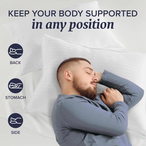 Beckham Hotel Collection Bed Pillows standard Size Set of 2 - Down Alternative Bedding Gel Cooling Big Pillow for Back, Stomach or Side Sleepers