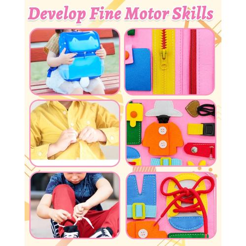 Exorany Busy Board Montessori Toys for Toddler Girls & Boys Birthday Gifts, Sensory Toys for Toddlers, Educational Travel Toy, Preschool Activities for Learning Fine Motor Skills
