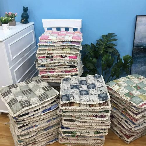 vctops Patchwork Chair Pad with Ties No Slip Lace Trim Chair Cushion Farmhouse Floral Print Kitchen Dining Seat Cushion (012, 16x16)