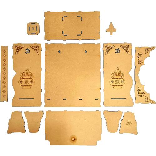 eSplanade DIY MDF Temple Puja Mandir Temple for Home Shop Office | Build Your Own Mandir | Pooja Articles