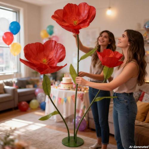 5.9FT Artificial Paper Flowers, Large Flower Backdrop | Handmade giant flowers for wedding decor, party photography, home decoration, events, and store window displays.