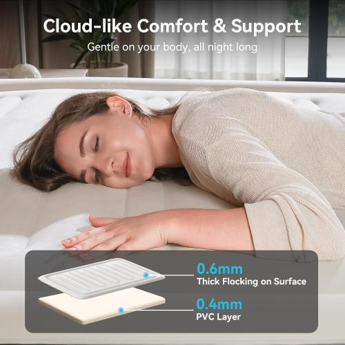 COMMOUDS Queen Air Mattress with 2000mAh Battery Powered Pump, 18 Raised Inflatable Mattress, Portable Blow up Mattress, Air Bed for Camping, Home and Guest