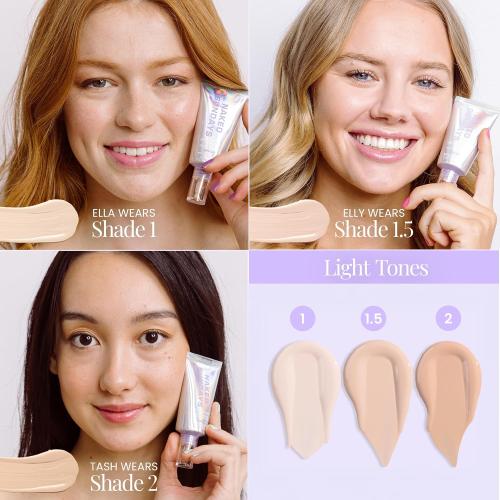 Naked Sundays BeautyScreen Peptide Foundation Tint - SPF 50 Tinted Sunscreen & Skincare Makeup with Zinc Oxide, Niacinamide - Lightweight Natural Coverage, 2 Fair Sand, 1.01 oz