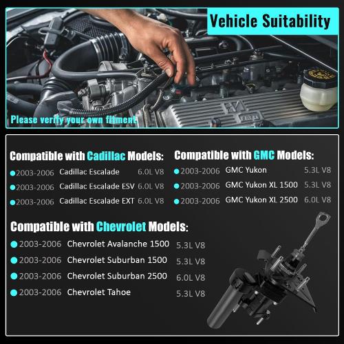 52-7370 Hydro-Boost Power Brake Booster Compatible with 2003-2006 Cadillac Escalade GMC Yukon/Yukon XL 1500/2500 Chevy Tahoe Avalanche/Suburban 1500/2500