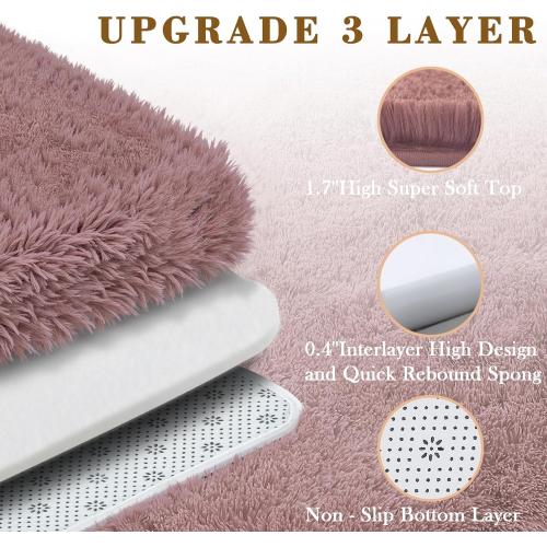 Rugs for Living Room 5x8, Alfombras para Salas Shag Large Plush Soft Area Rug, Shaggy Carpets for Bedroom, Kids Boys Girls Home Decor Aesthetic(Blush, 5 x 8)