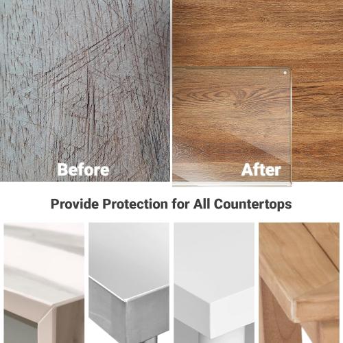 3PCS Acrylic Cutting Board with Counter Lip, Cutting Boards Set, Clear Cutting Boards for Countertop, Non Slip Cutting Board for Kitchen Utensils, Kitchen Decor, House Warming Gifts New Home