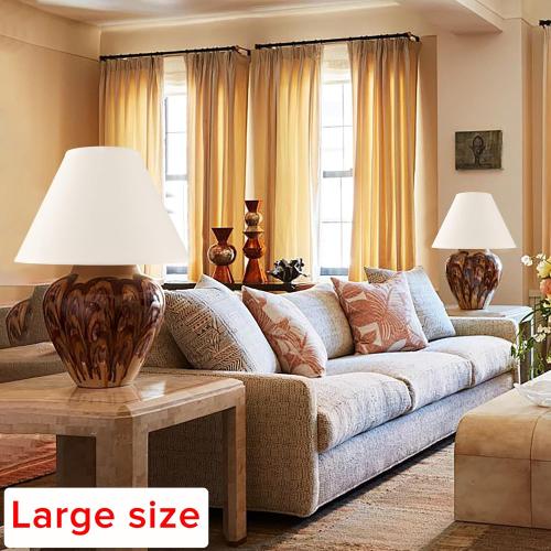 GO&SO Large Empire Lamp Shades Set of 2,6.5 x 16.3 x 10.5,White Fabric | Modern Lamp Shades For Table Lamps,Floor Lamps Replacement,Spider Fitter,Assembly Required