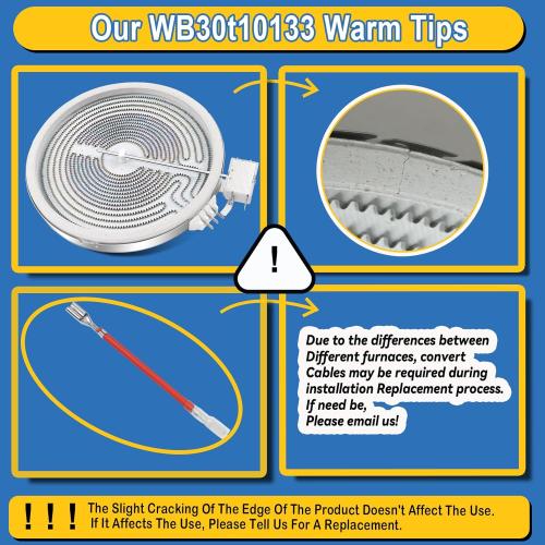size 9/6 Upgraded WB30T10133 Range 9/6 Dual Radiant Surface Element Compatible with GE Hotpoint Electric Stove, WB30X24111 10 Haliant Surface Element Replace PS2321567 AP4345739