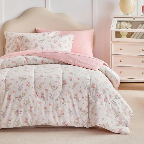 Size medium Cotton Comforter   Pink Floral Design, Soft n Cozy