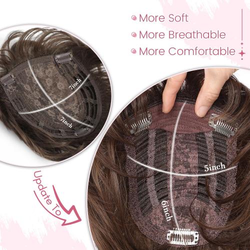 UDU Short Pixie Cut Hair Topper for Women Toppers for Women with Thinning Hair, Soft, Lightweight, and Easy to Apply for a Chic Look