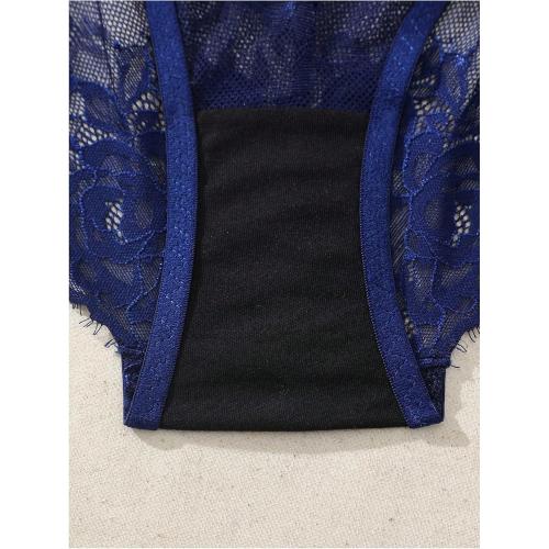 Size 38C...MakeMeChic Women's Plus Size 2 Piece Lingerie Set Floral Lace Sheer Underwire Bra and Panty Set