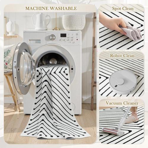 LIVEBOX Washable Area Rug 8x10 - Modern Area Rugs for Living Room with Non-Slip Backing, Non-Shedding Indoor Carpet for Bedroom Dining Room Home Office