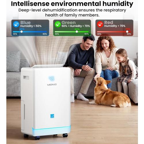 4500 Sq. Ft Dehumidifier for Basement Quilt Compressor Dehumidifiers for Home with Drain Hose, Energy Efficient, Intelligent Humidity Control, Dehumidifier for Bathroom, Bedroom, Office