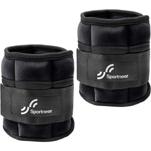 Sportneer Adjustable Ankle Weights for Women and Men 7 lbs/Pair Adjustable Leg Weights with Secure Straps, Strength Training Weighted for Yoga, Walking, Running, Aerobics, Gym, Physical Therapy