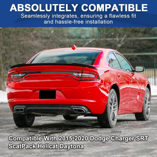 Black Rear Spoiler Venom V2 Style Rear Spoiler for Dodge Charger SRT SXT SE ScatPack Hellcat Daytona 2015-2023 Trunk Spoiler Wing Trunk Tail,Glossy Black - Wicker Bill Spoiler