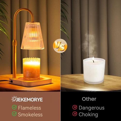 Candle Warmer Lamp Timer Adjustable - Height Wax Melt Electric Light Warming Dimmable Top Melter Heater for Melting Heating Small Jar Candles Gifts Women Mom Birthday Home Desk Decor with 2 Bulbs