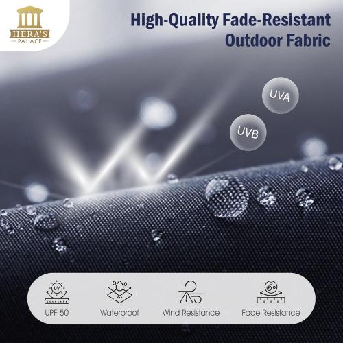 HERA'S PALACE 13ft Patio Umbrella with 120 LED Solar Lights Double Sided Outdoor Umbrella for Patio 8 Colors Changing Table Umbrella Outdoor Patio for Garden Pool