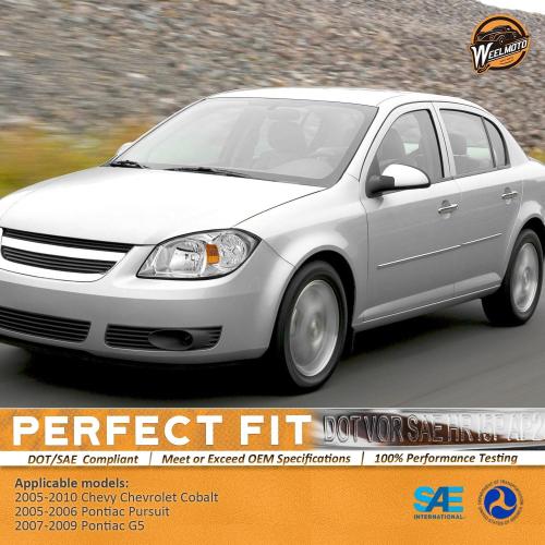 Halogen Headlights for 2005-2010 Chevy Cobalt Headlight Replacement for 05 06 07 08 09 10 Chevy Cobalt Chrome Housing Amber Reflector Set
