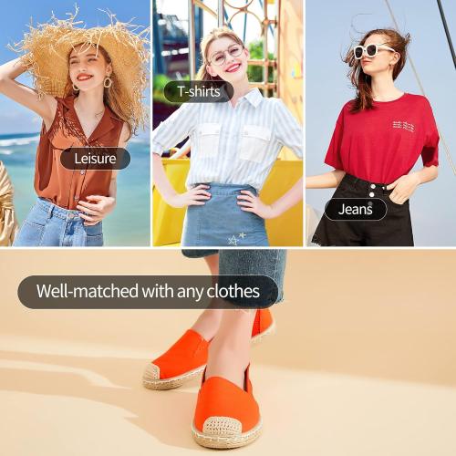 Women's Flats Shoes,Breathable Black Espadrilles Flats,Black and White Slip on Shoes(Lightweight and Soft)