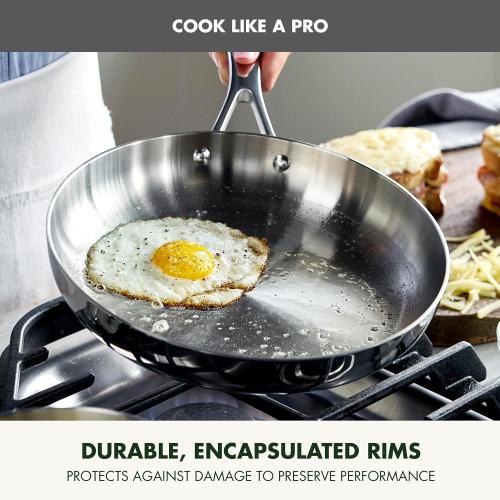 GreenPan Valencia Pro Tri-Ply Stainless Steel 9 Piece Cookware Set, Induction Ready Pots & Pans, Mirror Finish, Dishwasher & Oven/Broiler Safe to 600F, Compatible with All Cooktops‼️light dirt‼️