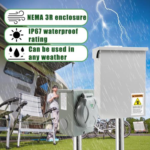 Upgraded 30 Amp 6 Circuit Transfer Switch Kit for Generator with 2 Digital Display Energy Meter with NEMA L14-30p Optional Power Inlet, IP 67 Waterproof, PreWired, for Indoor and Outdoor Use (2025)