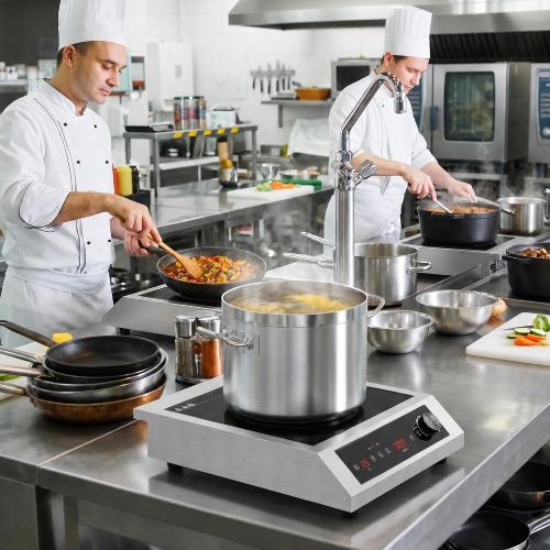 Sunvivi 1800W Induction Cooktop, Commercial-Grade Electric Countertop Burner with Timer, Induction Hot Plate with LED Screen, 10 Power(300W-1800W), 10 Temp Setting(140°F-536°F), Black