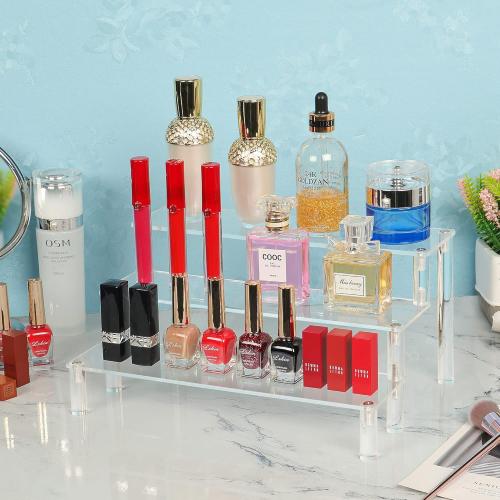 Display Shelf Cupcake Stand 3 Tier Desktop Perfume Organizer 12*6Inches Clear Acrylic Stand Cake Stands Dessert Table Display Set