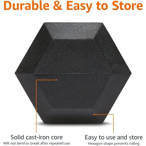 Size 40lbs Rubber Hex Dumbbell Hand Weight