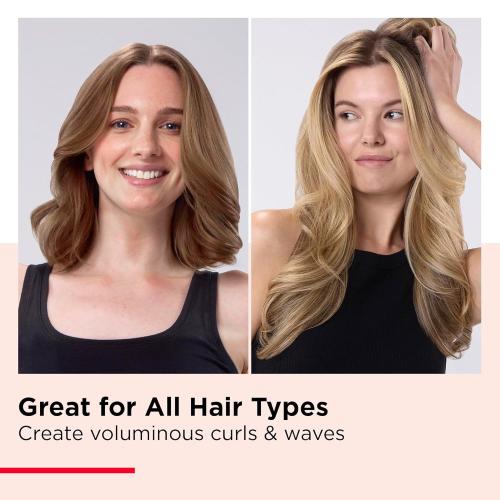 REVLON New and Improved SmoothStay Coconut Oil-Infused Heated Hair Styling Brush | 1” Barrel for Voluminous, Shiny Results (Black/Red)