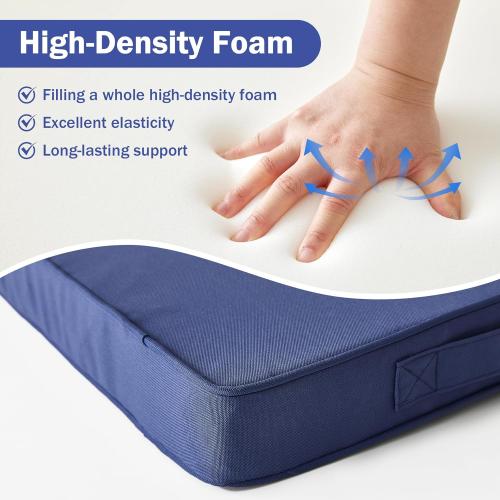 1 Outdoor Cushions, Outdoor Chair Cushions 24x24x4 Inch, Cushions for Outdoor Furniture with Removable Cover, Waterproof & Fade Resistant Outdoor Seat Cushions for Patio, Lawn, Navy Blue