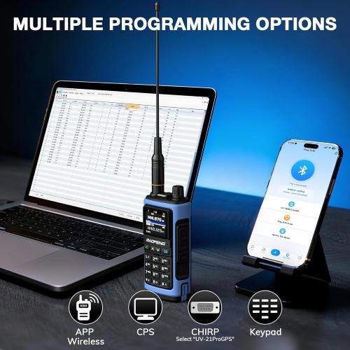 BAOFENG UV-7B Handheld Ham Radio, Chirp & Wireless APP Programmable, UHF VHF FM Aviation NOAA Receiver, 1000 CHs 10 Zones, USB-C Rechargeable, Frequency Copy, SOS Strobe, Walkie Talkie for Outdoor