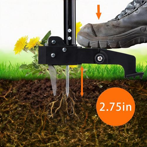 MORAIS Weed Puller Tool, Stand Up Weed Puller Heavy Duty Garden Tool with 4-Claw Steel Head, 39-46 Retractable Handle & Easy-Eject Mechanism, Easily Remove Weeds Without Bending, or Kneeling