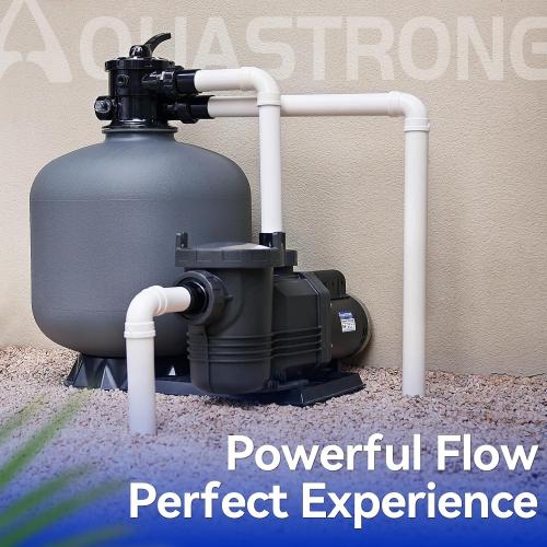 Aquastrong Riptide Series 1.5 HP In/Above Ground Pool Pump, 220V Single Speed, Up to 6,604 GPH High Flow, Pure Copper Motor, Energy Efficient, Self Priming with Filter Basket