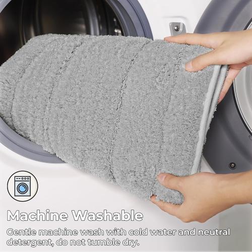 GRANNY SAYS Gray Bathroom Rugs, Bath Mats for Bathroom Non-Slip, Super Soft and Water Absorbent, Microfiber Bath Rugs, Machine Wash Dry, Bath Rugs for Floor, Tub and Shower, 16 x 24