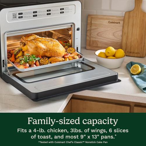 Cuisinart 10-in-1 Digital Air Fryer Toaster Oven, Countertop Convection Oven with Stainless Steel Interior Air Fry, Bake, Toast & Roast, Family Size Fits 4-lb. Chicken, PFAS Free Accessories