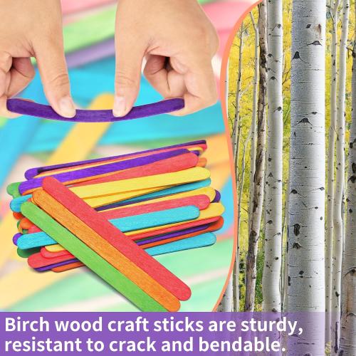 WISYOK 2000Pcs 4.5 Inch Popsicle Sticks, Colored