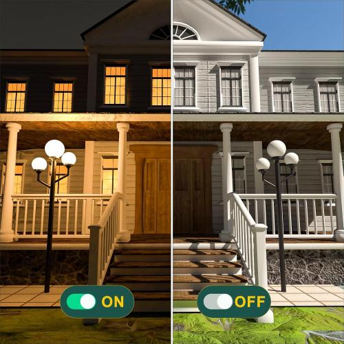 79'' Outdoor Lamp Post Light with Triple Globe Head Waterproof Street Light Pole Lamp for Outside with 3Pcs 10W Bulbs, Outdoor Post Light for Garden Yard Patio Driveway-Brown Pole