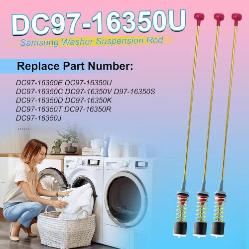Upgraded DC97-16350U DC97-16350T Washer Suspension Rods for SAMSUNG WA50R5200AW/US, WA50R5400AV/US WA50R5400AW/US WA45T3200AW/A4 WA45H7000AW/A2 and WA45N3050AW/A4 Washing Machine（4pcs）