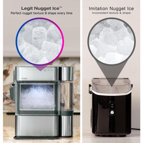 GE Profile Opal 2.0 Ultra Nugget Ice Maker with Side Tank and Scale Inhibiting Filter, Scoop Included, 38 lbs in 24 Hours, Pellet Ice Machine with WiFi & Smart Connected, Stainless Steel