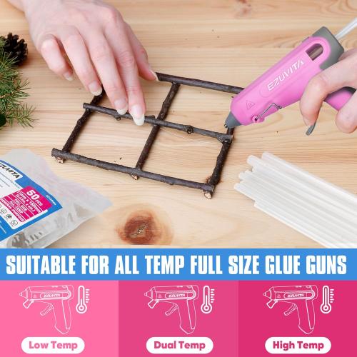 EZUVITA Full Size Hot Glue Sticks, 0.43” Dia x 6” Long, 50-Pack Clear Hot Melt Glue Gun Sticks for All-Temp Full Glue Guns, Multipurpose for DIY Art Craft General Repairs, Festival Decorations