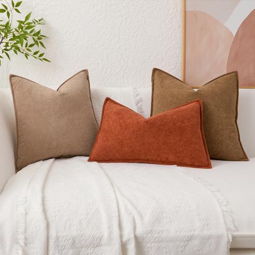 Kevin Textile Soft Waterproof Pillow Covers 12x20 Inch 2 Pack, Brown