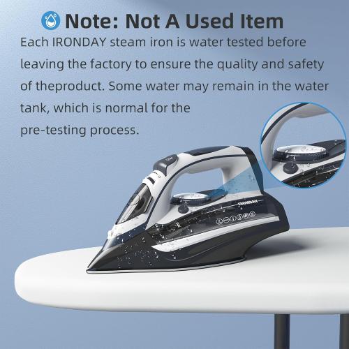 1700W Steam Iron for Clothes Rapid Heating, Stick Ceramic Soleplate, 3-Way Auto-Off, Burst of Steam, 14.07oz Water Tank Ironing Clothes for Home