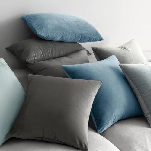 MIULEE Velvet Throw Pillow Covers , Pack of Light Blue, Soft Solid Decorative Pillow Covers Cushion Cases Modern Luxury Home Decor for Spring Couch Sofa Bedroom Livingroom