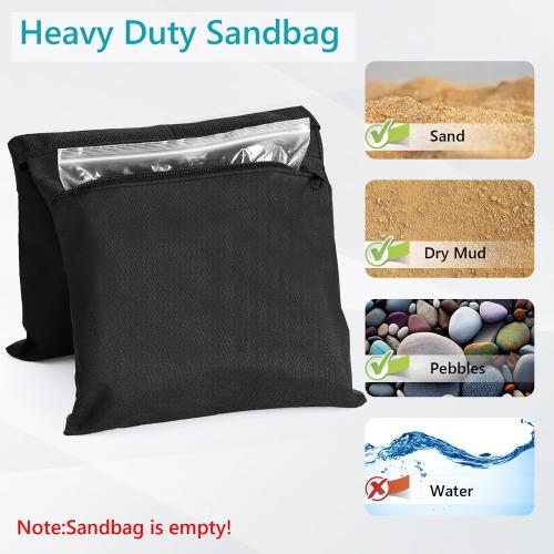 ABCCANOPY Photography Sandbag for Video Stand, Heavy Duty Weight Bags for Light Tripod, Camping Chair, 4 Packs (Black)