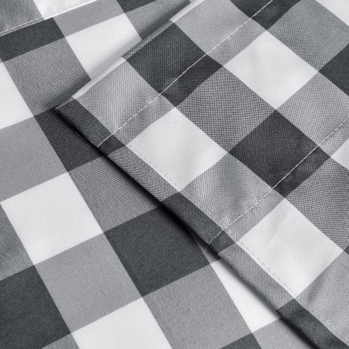 Hiasan Buffalo Plaid Curtains Valances for Windows - Semi Sheer Checkered Rod Pocket Valance for Living Room, Farmhouse, Bedroom, 60 x 18 Inches Length, Grey and White, 1 Panel