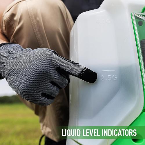White and Green Battery Backpack Sprayer, Battery Powered Backpack Sprayer 36/65 PSI for Low Budget in Lawn and Garden 4GL for Weed/Pest Control, Watering